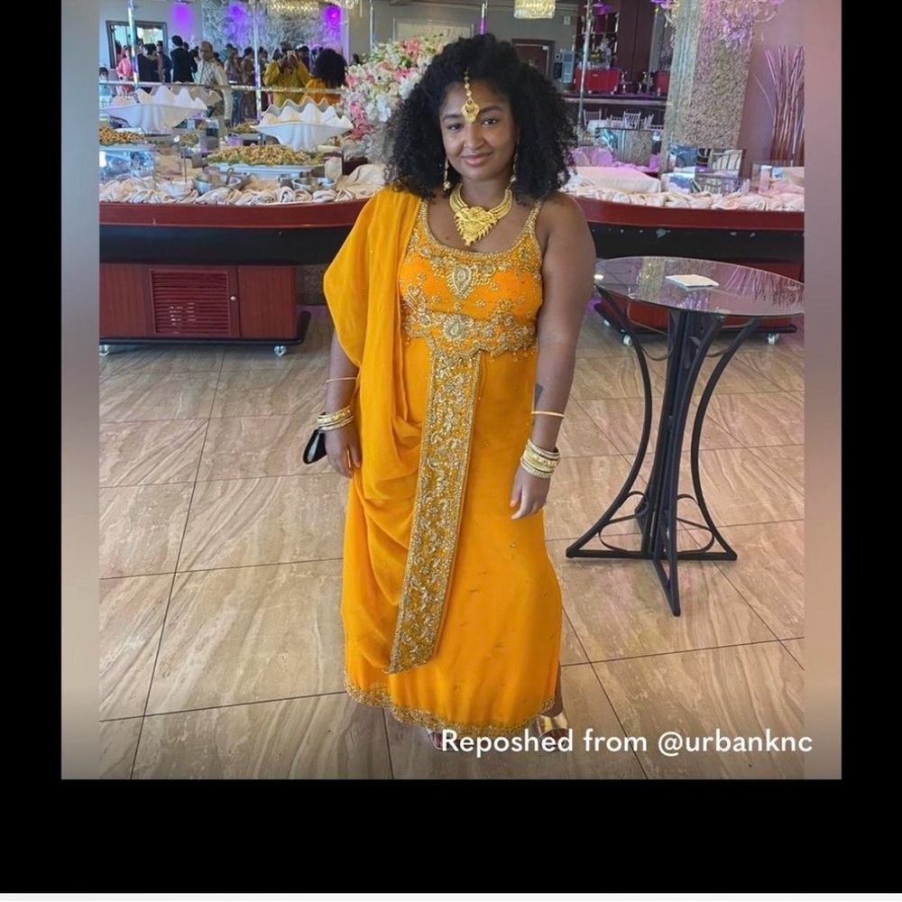 Beautiful Orange Embellished Saree